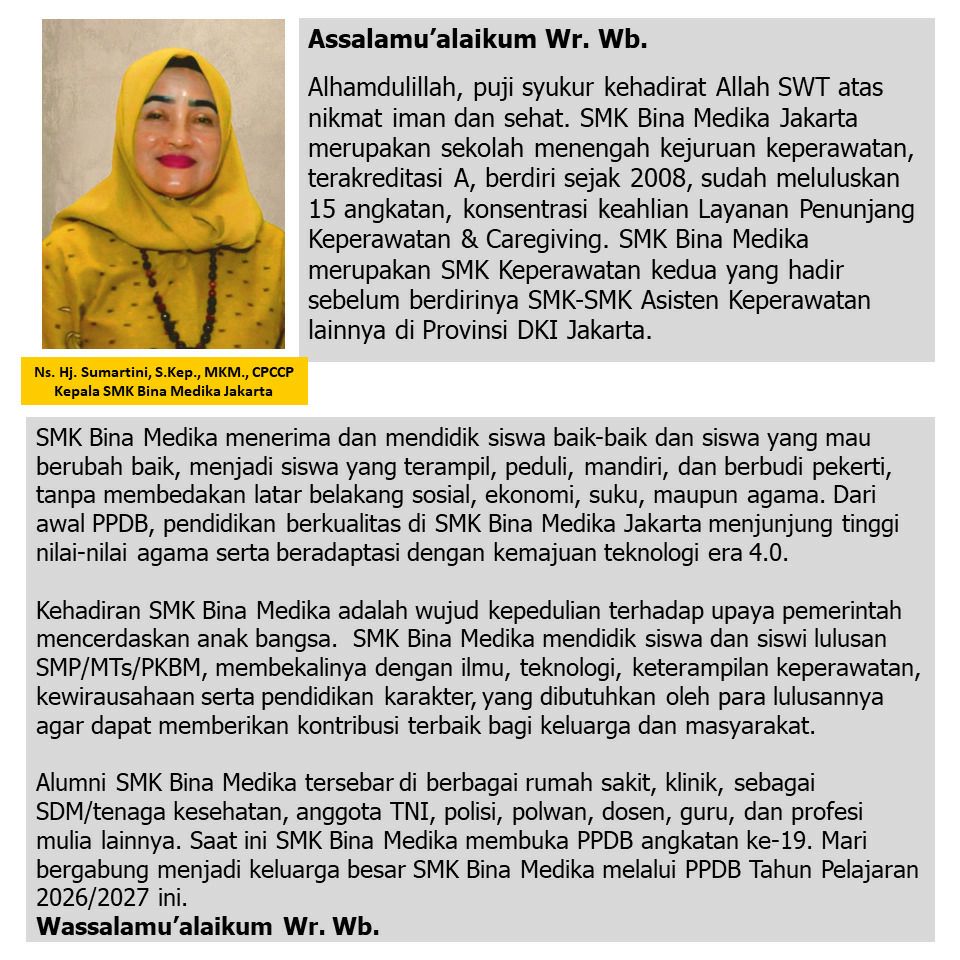 Sambutan kepala sekolah 2026-2027